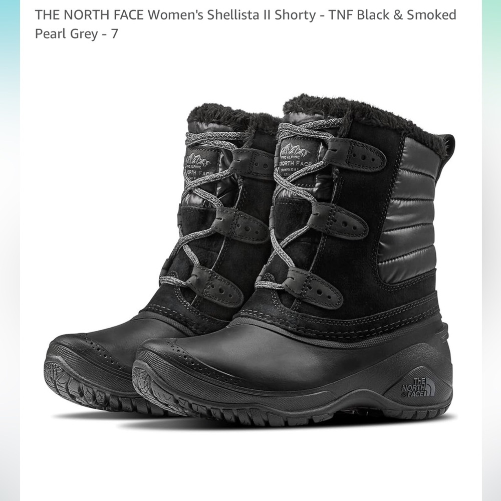 The North Face Women's Shellista II Shorty Boots - Black and Gray - Picture 1 of 10